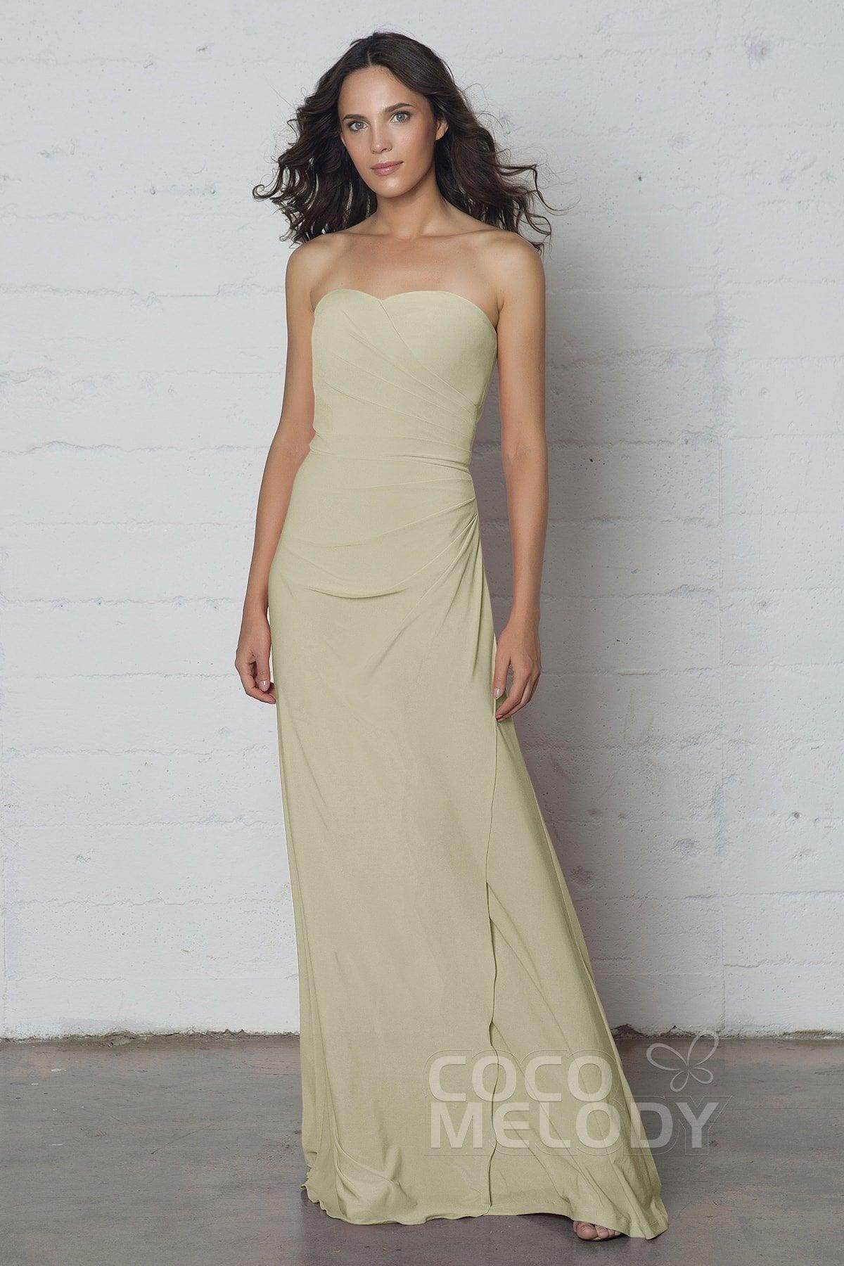 Sheath-Column Floor Length Knitted Fabric Dress COZF17018 - COCOMELODY